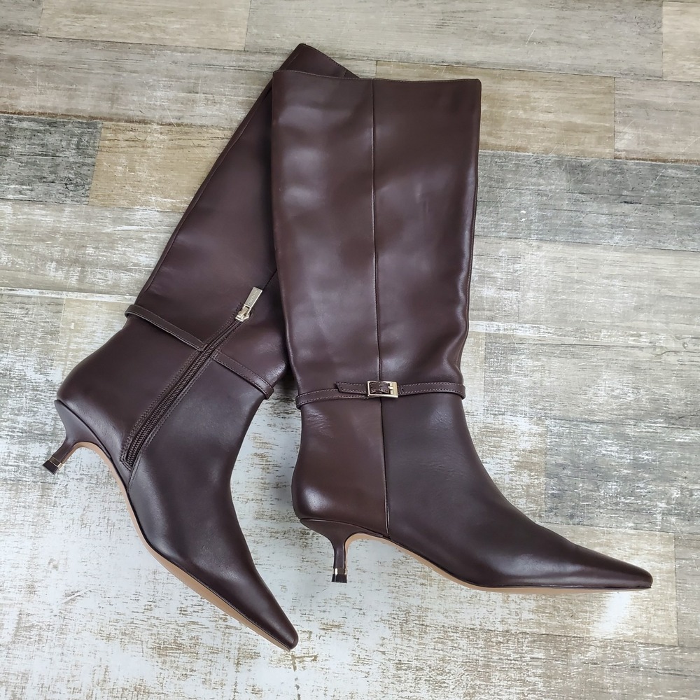 Kenneth Cole New York Marais Womens Knee High Boots Sz 8 Chocolate Pointed Toe